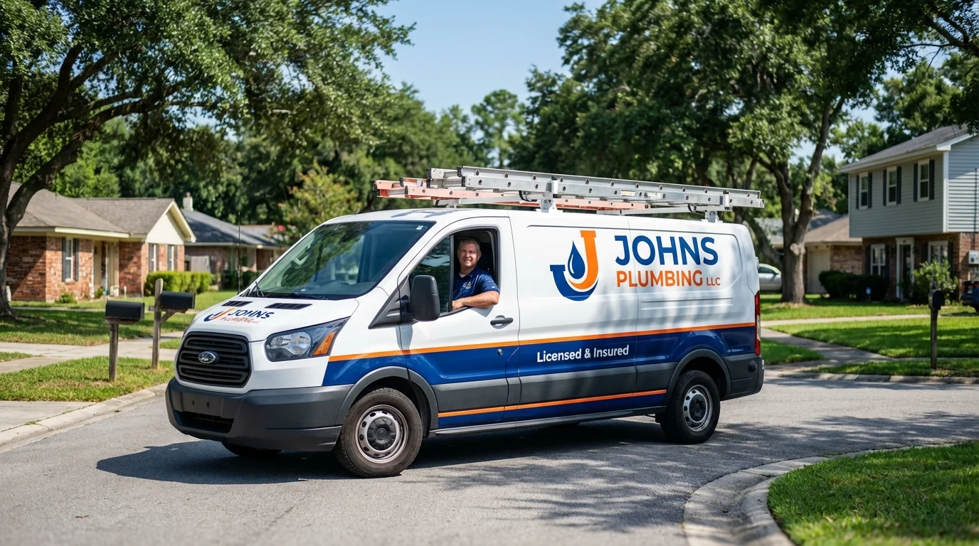 Johns Plumbing LLC service van in Milltown, NJ