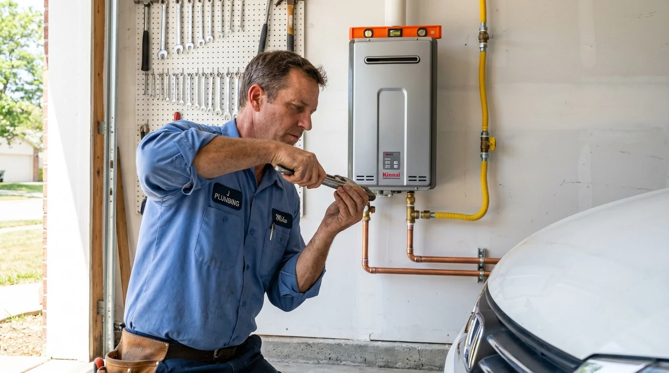 Tankless water heater installation by a Johns Plumbing LLC plumber in Milltown